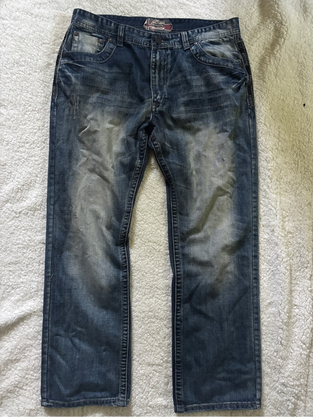 Bape Men's Faded Blue Straight-Leg Jeans